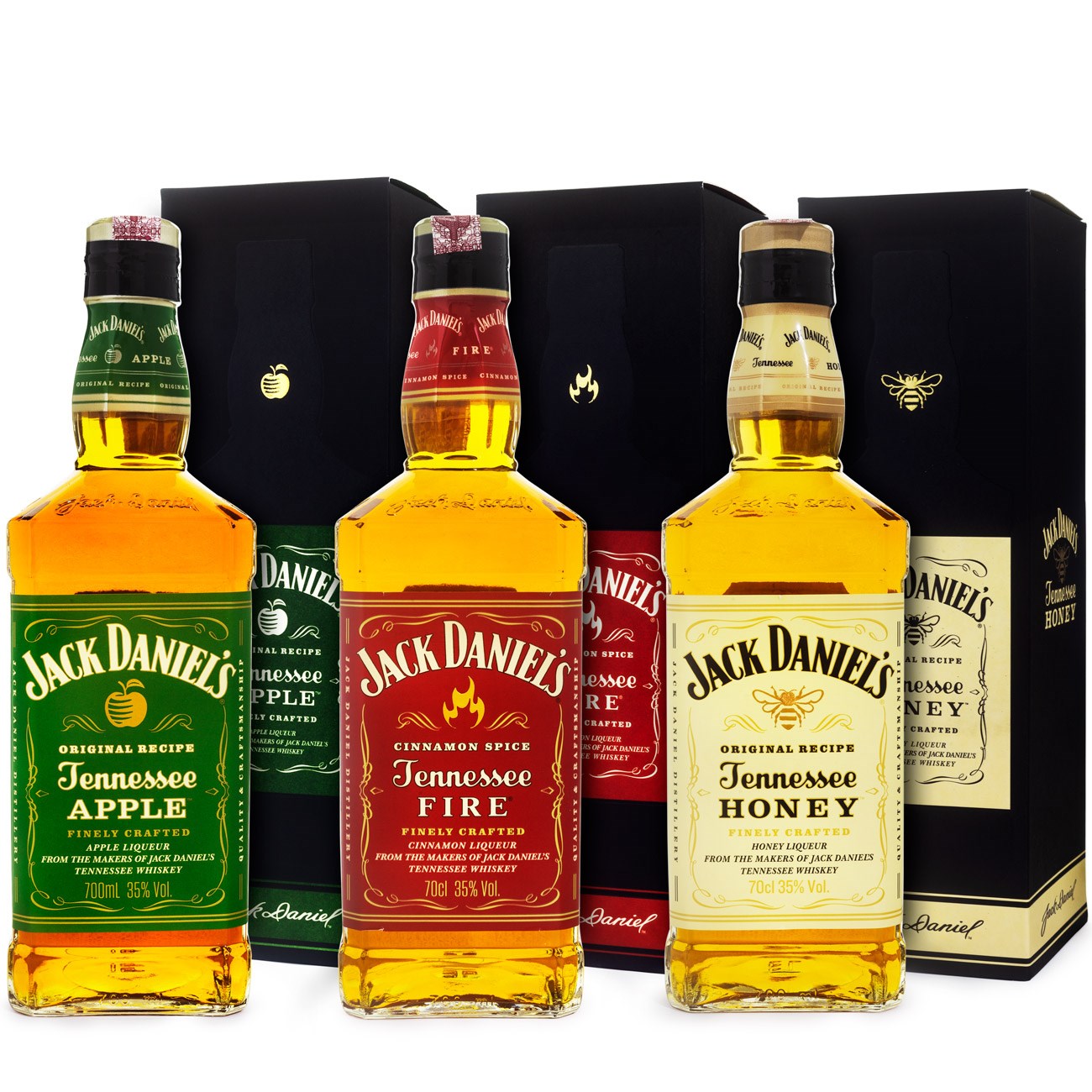 Combo Jack Daniel's Licores 700ml - Fire + Apple + Honey - Hollister