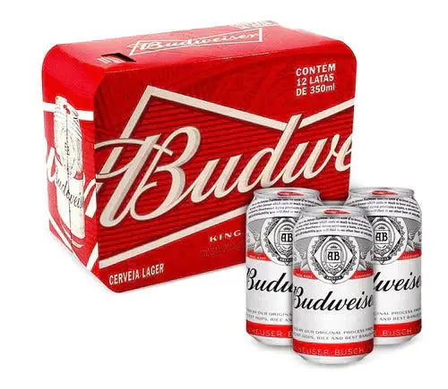 Kit 12 Cerveja Budweiser American Lager 350ml Lata - Hollister