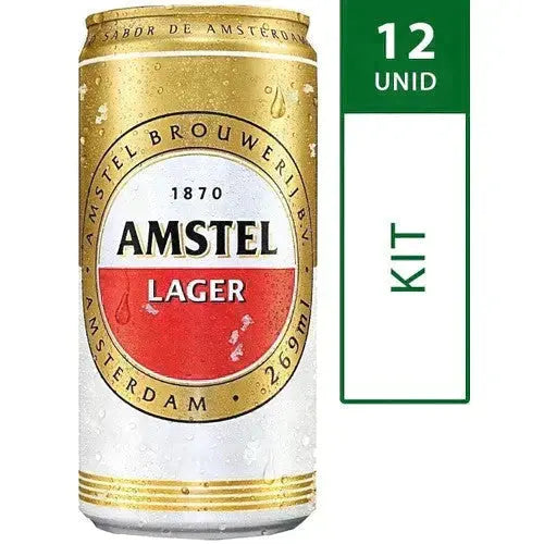 Kit 12 Cerveja Lager Puro Malte Amstel Lata 269ml - Hollister